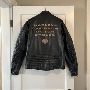 Harley Davidson Leather Biker Jacket great pre-owned condition size:M